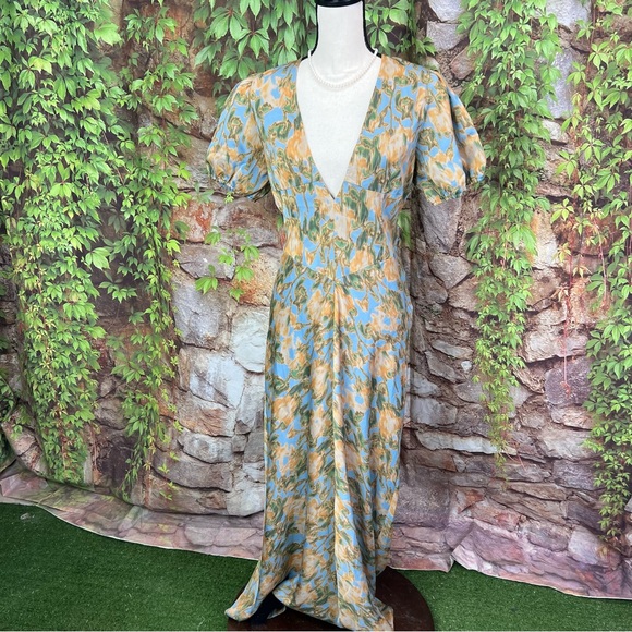 WEWOREWHAT Floral Print Puff Sleeve Maxi Dress, 10 - Picture 3 of 15